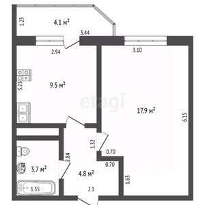 1-к квартира, вторичка, 36м2, 7/9 этаж