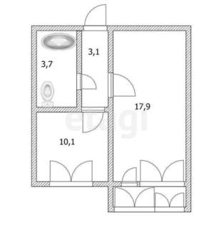 1-к квартира, вторичка, 36м2, 9/16 этаж