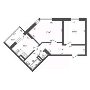 2-к квартира, вторичка, 59м2, 5/9 этаж