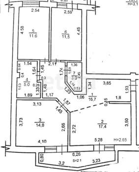 3-к квартира, вторичка, 80м2, 3/5 этаж