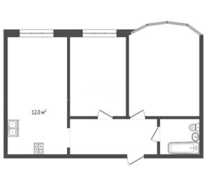 2-к квартира, вторичка, 53м2, 10/15 этаж