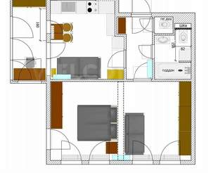 2-к квартира, вторичка, 60м2, 9/9 этаж