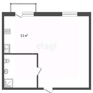 Студия квартира, вторичка, 37м2, 1/8 этаж