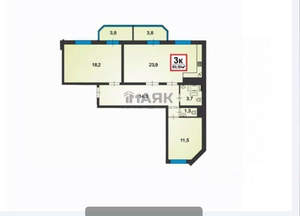 2-к квартира, вторичка, 80м2, 15/16 этаж