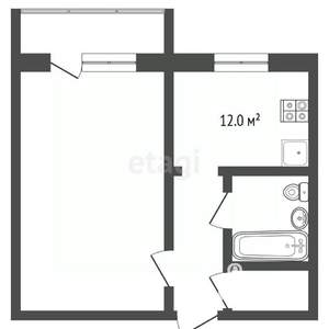 1-к квартира, вторичка, 35м2, 2/5 этаж