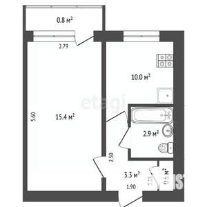 1-к квартира, вторичка, 31м2, 2/5 этаж
