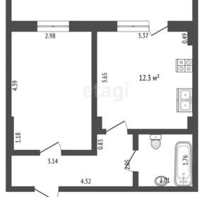 1-к квартира, вторичка, 34м2, 11/7 этаж