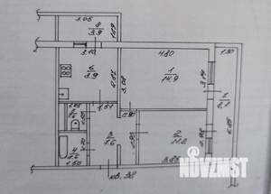 2-к квартира, вторичка, 51м2, 8/9 этаж