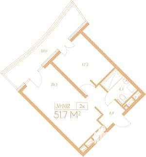 2-к квартира, вторичка, 52м2, 8/9 этаж