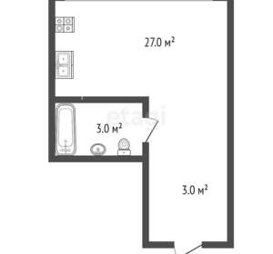 Студия квартира, вторичка, 27м2, 3/12 этаж