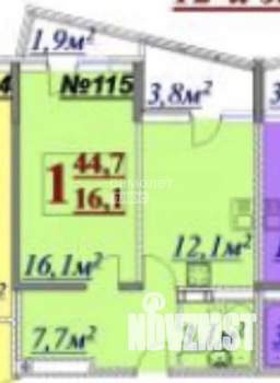 1-к квартира, вторичка, 45м2, 12/13 этаж