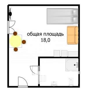 Студия квартира, вторичка, 18м2, 1/3 этаж