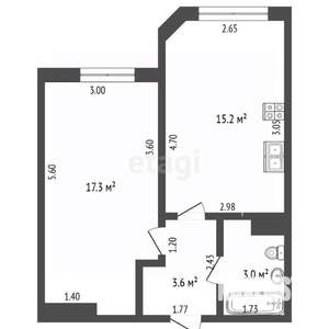 1-к квартира, вторичка, 40м2, 13/16 этаж