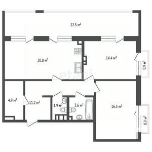 2-к квартира, вторичка, 97м2, 6/7 этаж