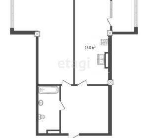 1-к квартира, вторичка, 57м2, 8/12 этаж