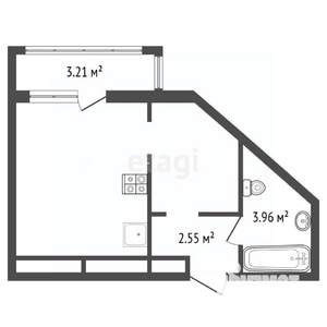 Студия квартира, вторичка, 28м2, 12/19 этаж