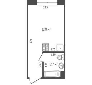 Студия квартира, вторичка, 16м2, 3/4 этаж