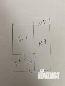 1-к квартира, вторичка, 33м2, 1/4 этаж