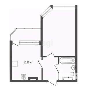 1-к квартира, вторичка, 38м2, 20/21 этаж