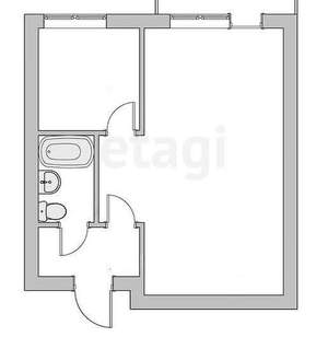 1-к квартира, вторичка, 33м2, 4/5 этаж
