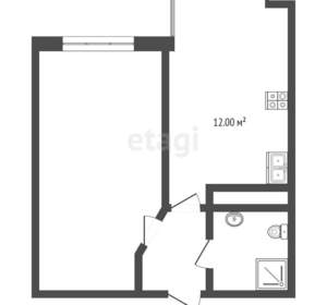 1-к квартира, вторичка, 38м2, 3/7 этаж