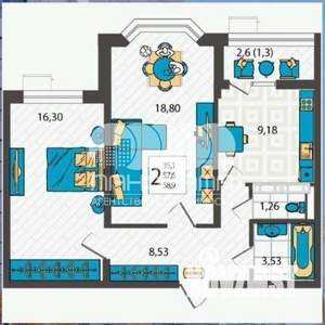2-к квартира, вторичка, 60м2, 9/9 этаж
