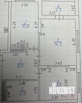 2-к квартира, вторичка, 54м2, 7/10 этаж