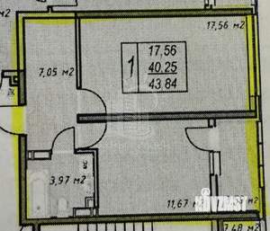 1-к квартира, вторичка, 44м2, 10/14 этаж