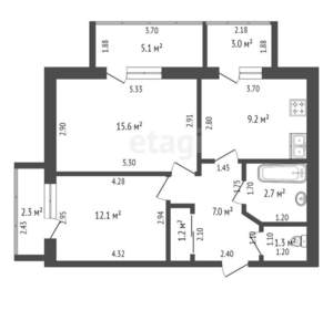 2-к квартира, вторичка, 44м2, 2/9 этаж