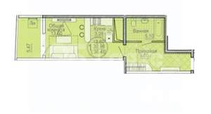 Студия квартира, вторичка, 38м2, 6/23 этаж