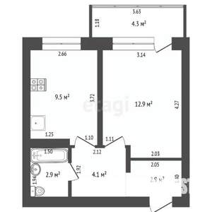 1-к квартира, вторичка, 37м2, 4/7 этаж