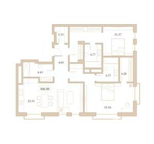 2-к квартира, вторичка, 107м2, 2/7 этаж