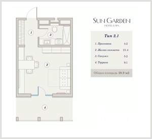 1-к квартира, вторичка, 40м2, 6/9 этаж
