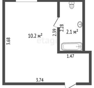 Студия квартира, вторичка, 12м2, 1/4 этаж
