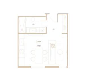 Студия квартира, вторичка, 31м2, 1/7 этаж