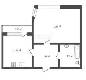 1-к квартира, вторичка, 44м2, 10/19 этаж