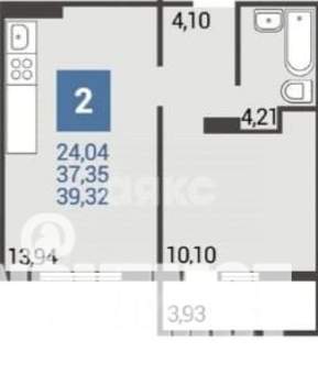 1-к квартира, вторичка, 41м2, 10/16 этаж