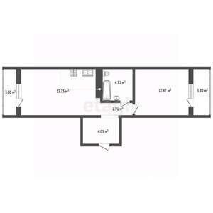 1-к квартира, вторичка, 42м2, 4/16 этаж