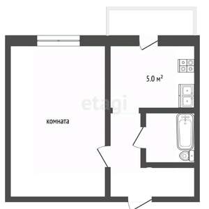 1-к квартира, вторичка, 31м2, 3/5 этаж