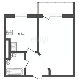 1-к квартира, вторичка, 33м2, 4/6 этаж