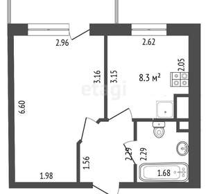 1-к квартира, вторичка, 30м2, 2/7 этаж
