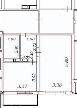 1-к квартира, вторичка, 41м2, 1/16 этаж