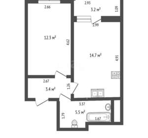 1-к квартира, вторичка, 36м2, 2/20 этаж