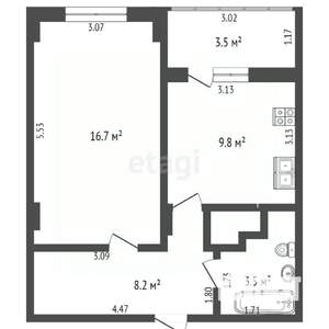 1-к квартира, вторичка, 38м2, 10/10 этаж