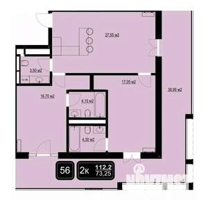 2-к квартира, вторичка, 112м2, 4/9 этаж