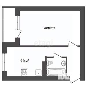 1-к квартира, вторичка, 37м2, 2/3 этаж