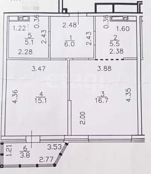 1-к квартира, вторичка, 48м2, 5/14 этаж