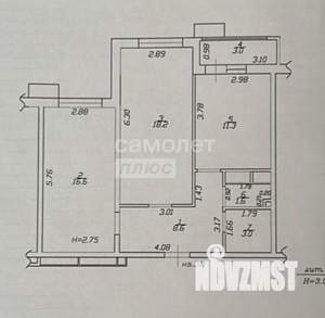 2-к квартира, вторичка, 62м2, 10/14 этаж