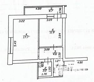 1-к квартира, вторичка, 46м2, 3/6 этаж