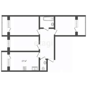 3-к квартира, вторичка, 78м2, 6/17 этаж